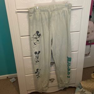 Green Mickey Mouse Sweatpants